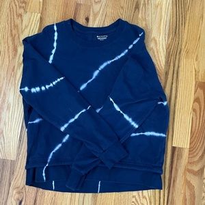 Athleta blue and white tie dye crew neck. Size XS